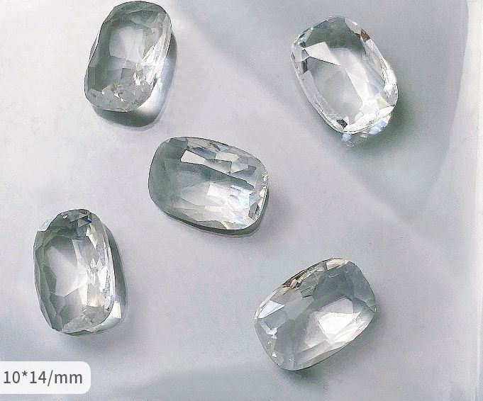 3D Crystal Glass Rectangle Rhinestone (5pcs)