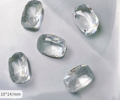 3D Crystal Glass Rectangle Rhinestone (5pcs)