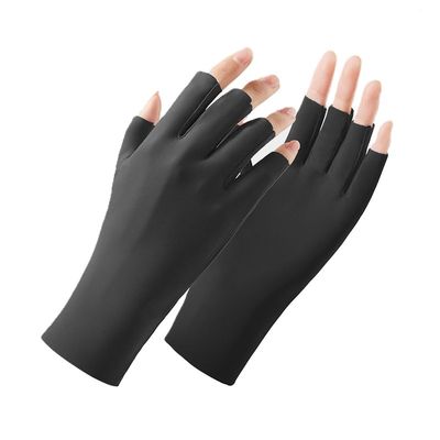 UV Shield Nail Gloves - Black