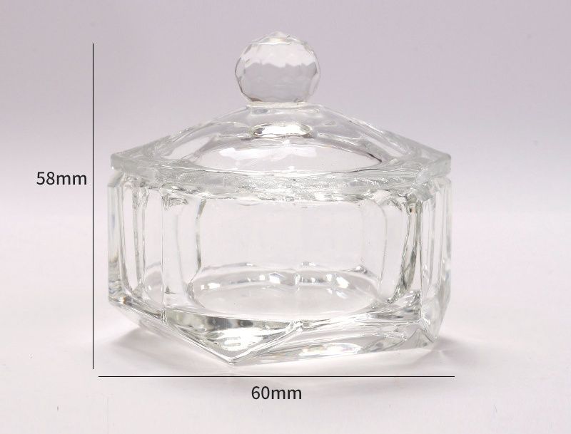 Octagonal Glass Cup with Lid