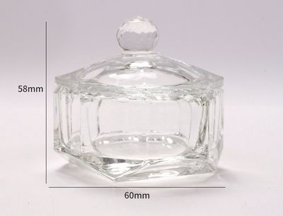 Octagonal Glass Cup with Lid