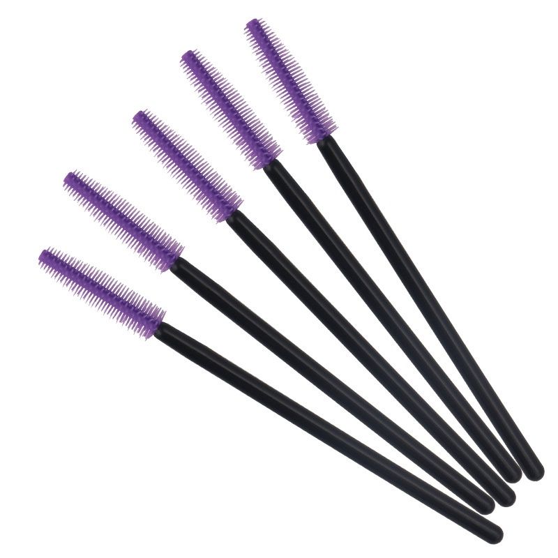Disposal Eyelash Brush - Purple with Black Sticker (10pcs)