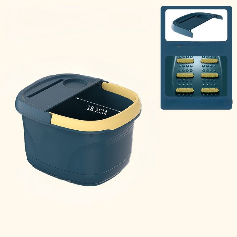 Foot Bath Tub with Foot Massage Rollers, Size: Small Blue