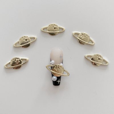 Nail Art Charms Gold Planet