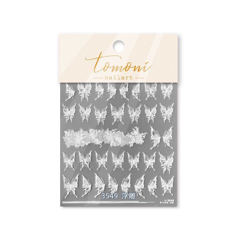 5D Butterfly Nail Sticker, color: White