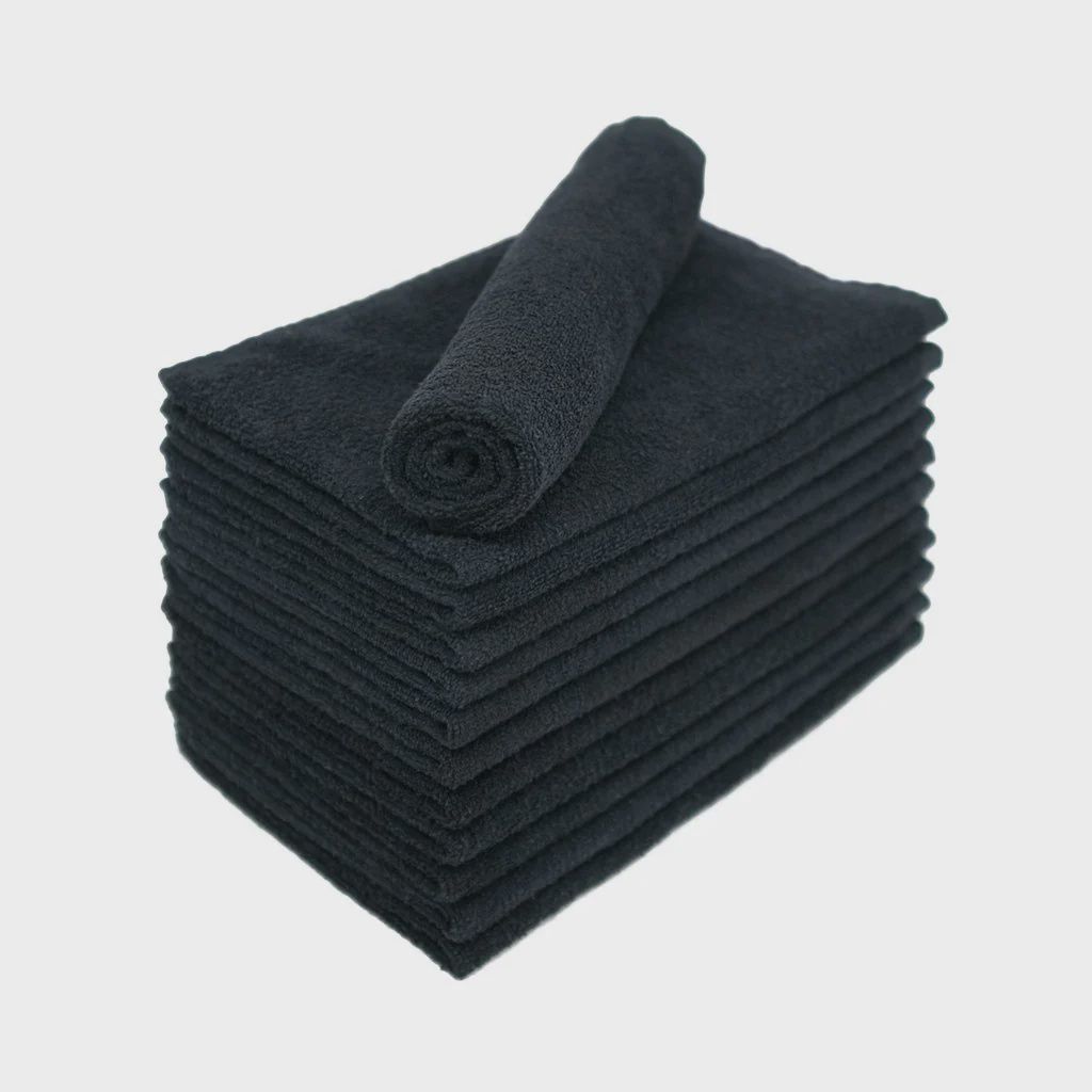 Silver Star Black Cotton Towel 3lb 16x27 (Dozen)
