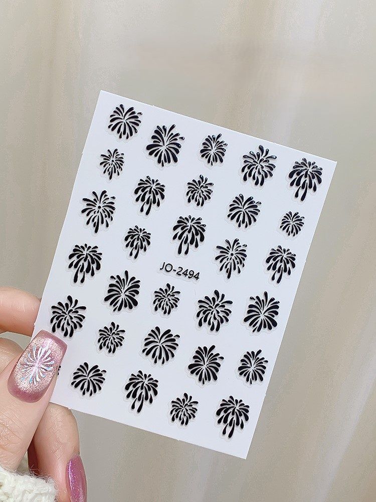 Nail Sticker Firework - 2494, color: Black