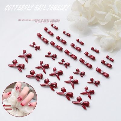 Red Bowtie Nail Charm