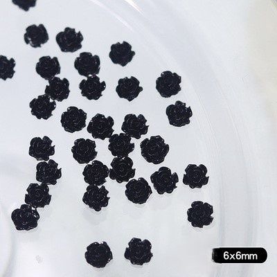 Camellia Nail Charm (5pcs), color: Black