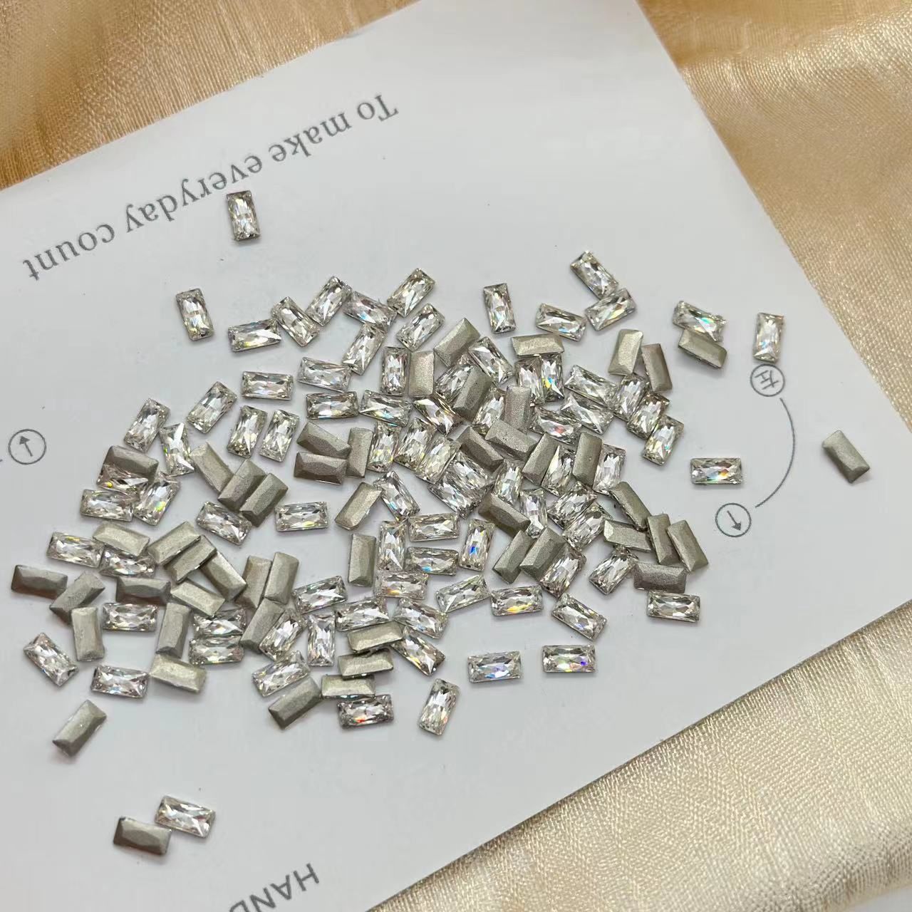 Nail Rhinestone - Mini Rectangle 50pcs/ Bag