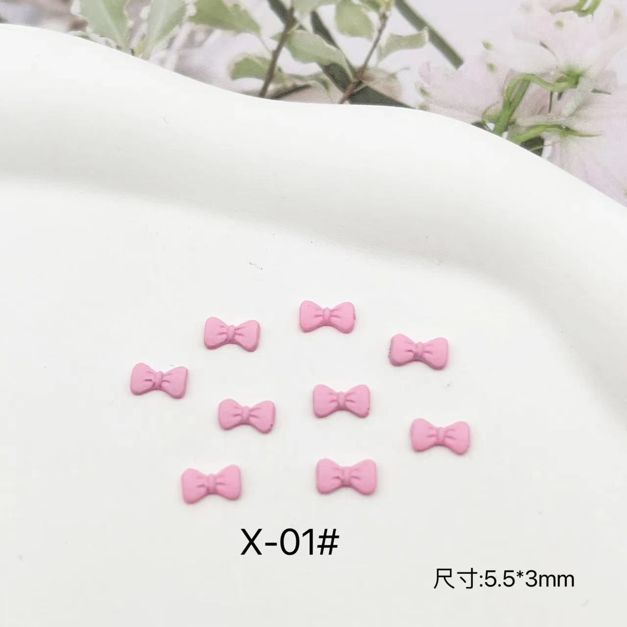 3D Pink Nail Charms (2pcs/bag), Name: X01