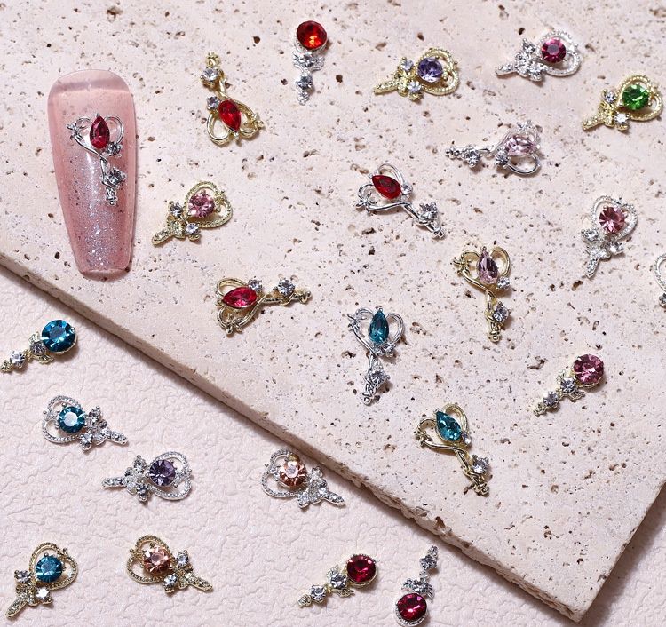 Magic Winged Key Nail Charms Mixed 5pcs/Bag