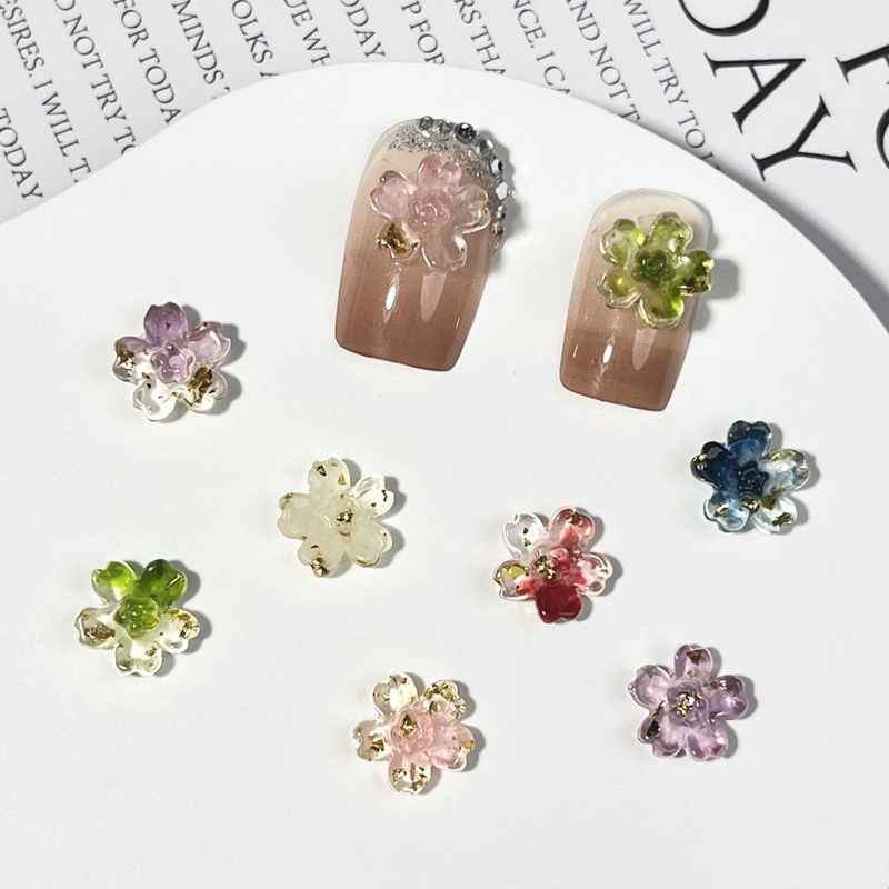 Glow in Drak Flower Nail Charms 5pcs/bag