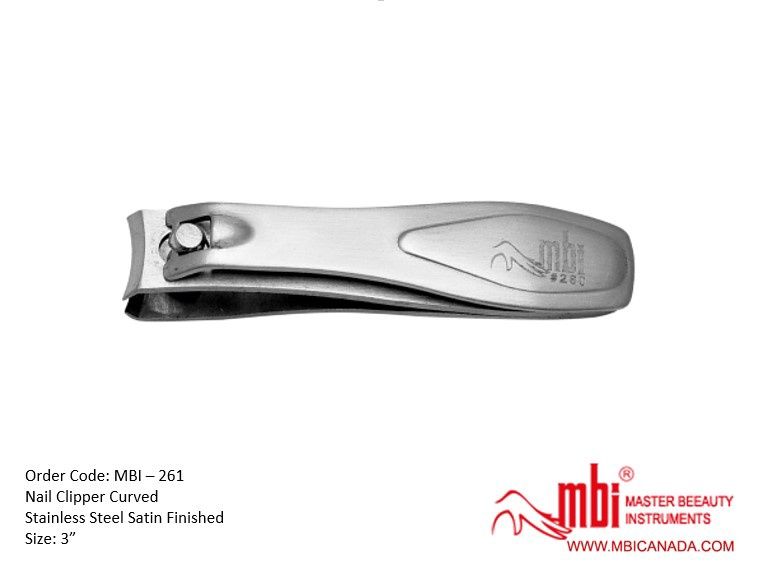 MBI-261 Nail Clipper Curved Stainless Steel  3”