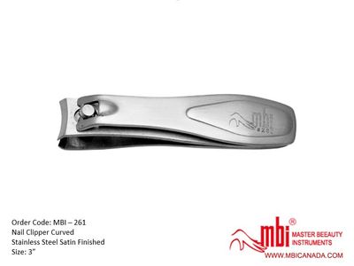 MBI-261 Nail Clipper Curved Stainless Steel  3”