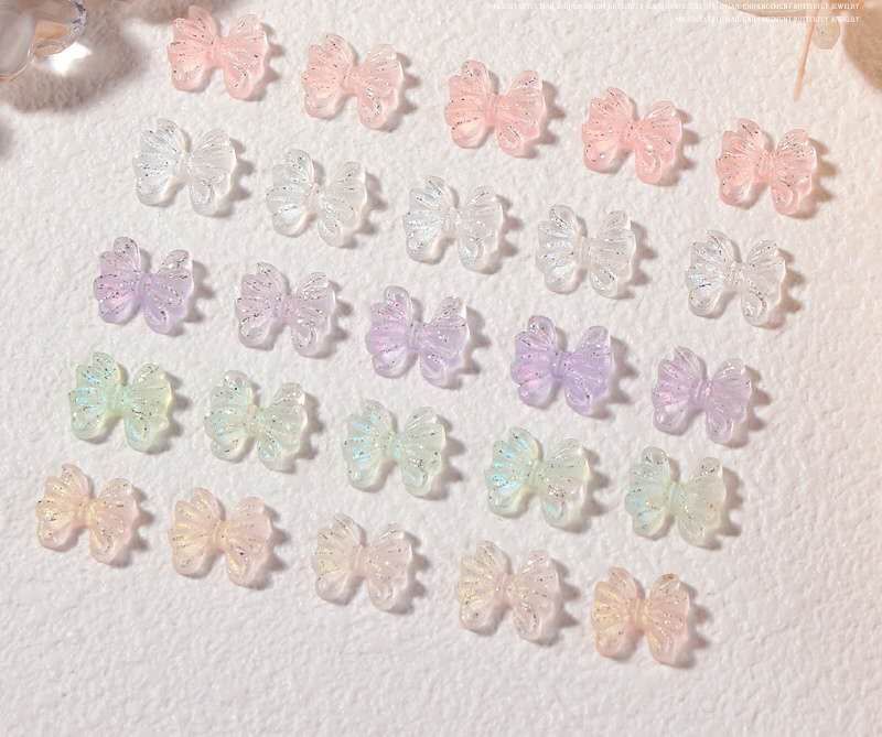 Crystal Bow Tie Charm 5pcs