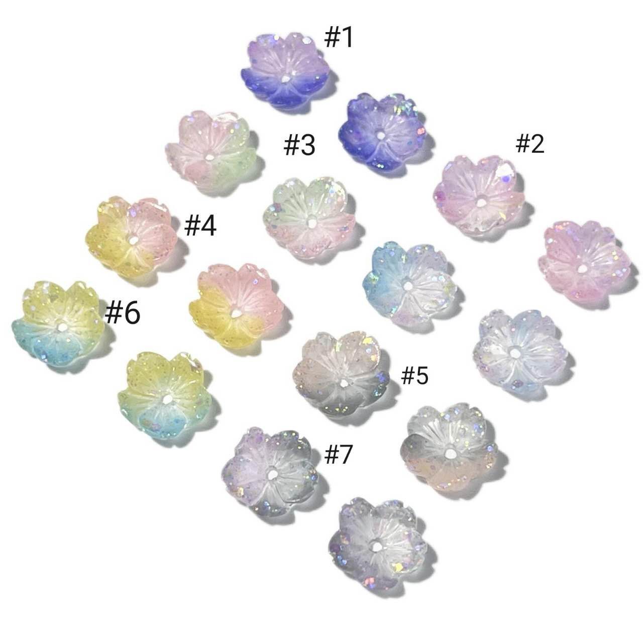 Luminous Flower Charm  5pcs, Name: #1