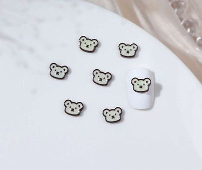 Mini Bear Nail Charm 2pcs