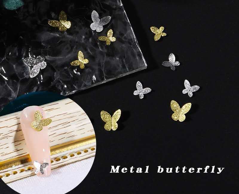 Metal Butterfly Nail Charm 5pcs