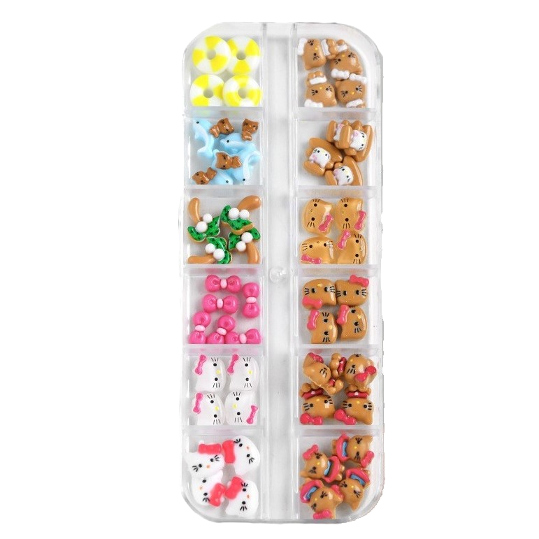 12 Grids Kitty Charms - A