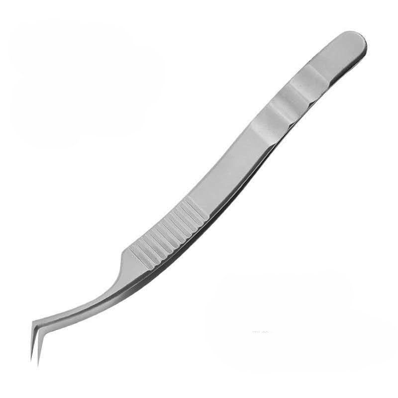 Stainless Steel Angled Needle Nose tweezer Size 5&quot;