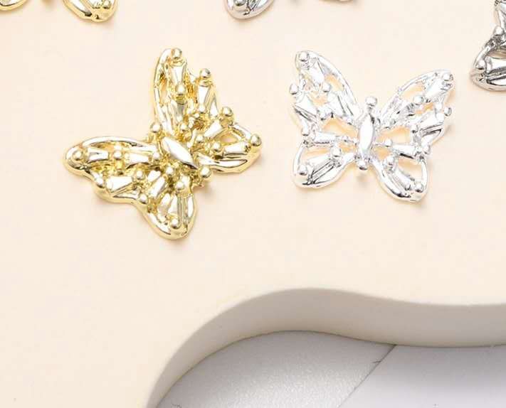 Metal Butterfly Nail Charms 2pcs/bag