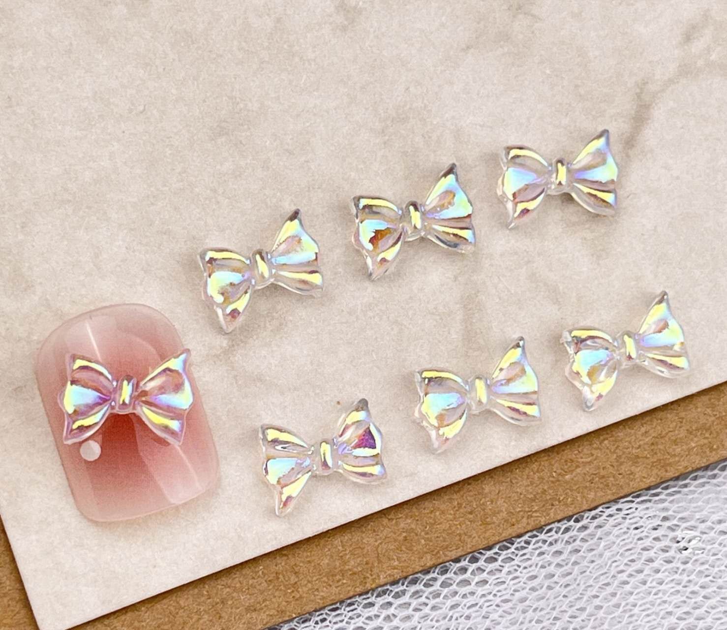 Aurora Bow Tie Nail Charms 2pcs/bag