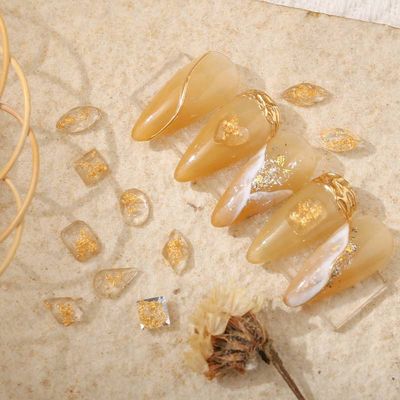 Crystal Gold Foil Nail Rhinestone (5pcs/bag)