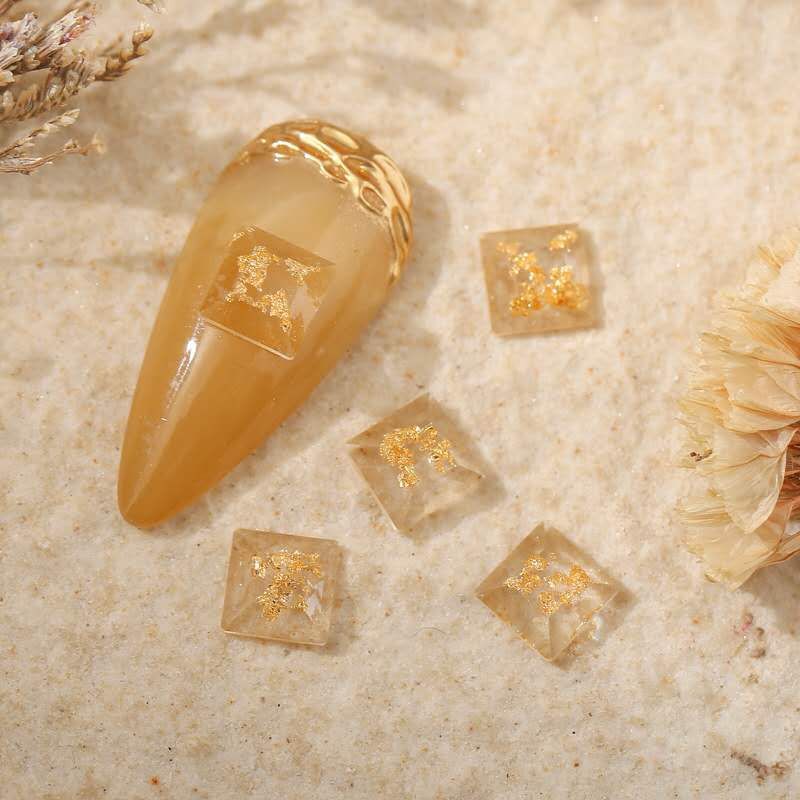 Crystal Gold Foil Nail Rhinestone (5pcs/bag), color: Square