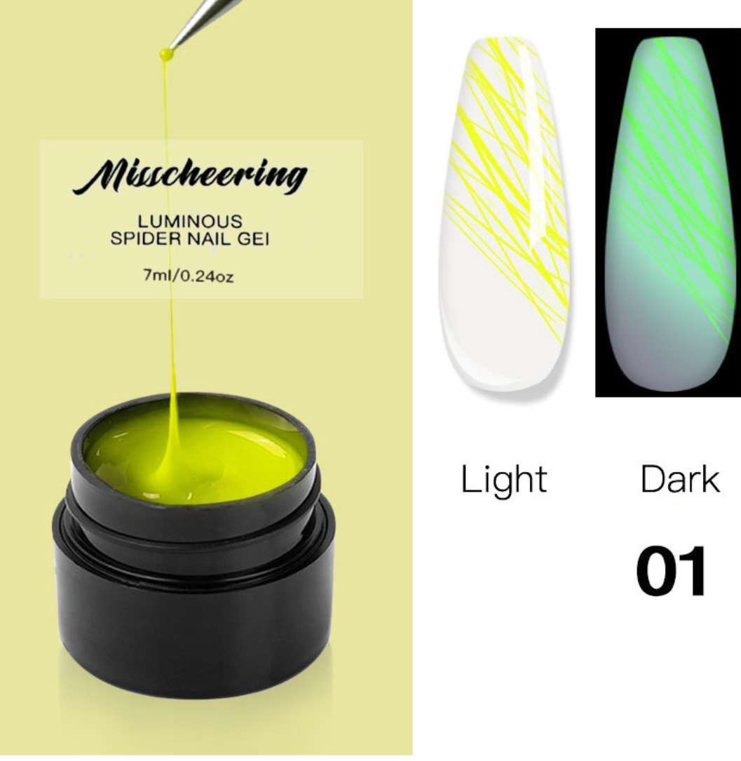 Mischeering Lunimous Spider Gel 7ml/Jar, color: #1 Yellow