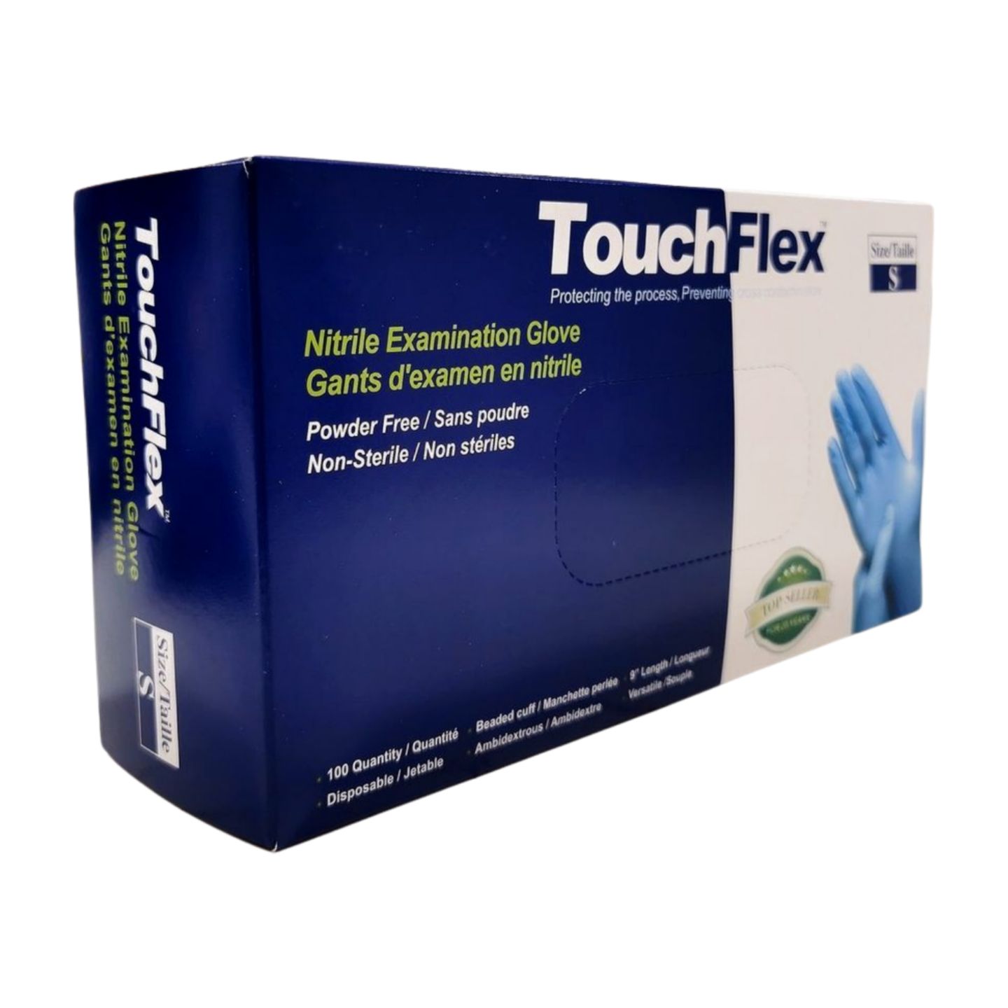 TouchFlex Blue Nitrile  Exam Gloves, Size: Small