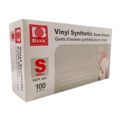 Basic Vinyl Synthetic Exam Gloves - Small