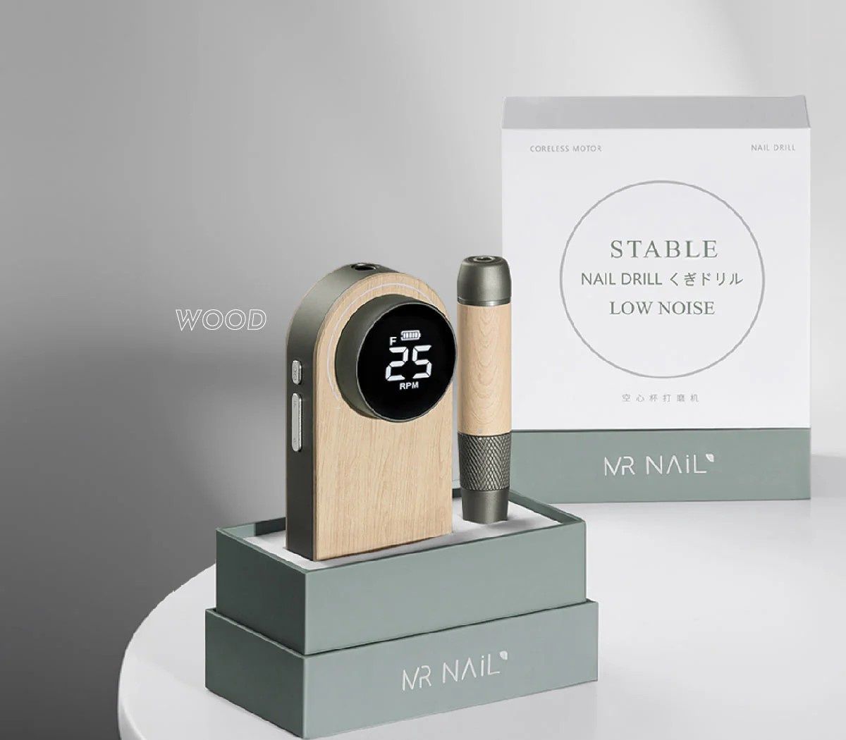 Mr Nail Rechargeable Electric Nail Drill 25000 RPM - W278, color: Wood