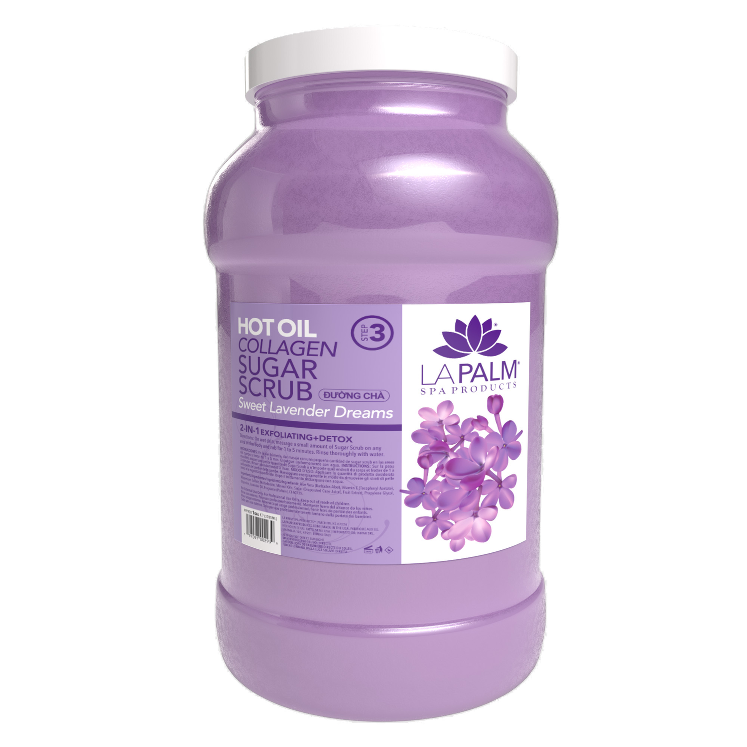 LAPALM Hot Oil Sugar Scrub 1Gallon, Fragrance: Lavender Purple