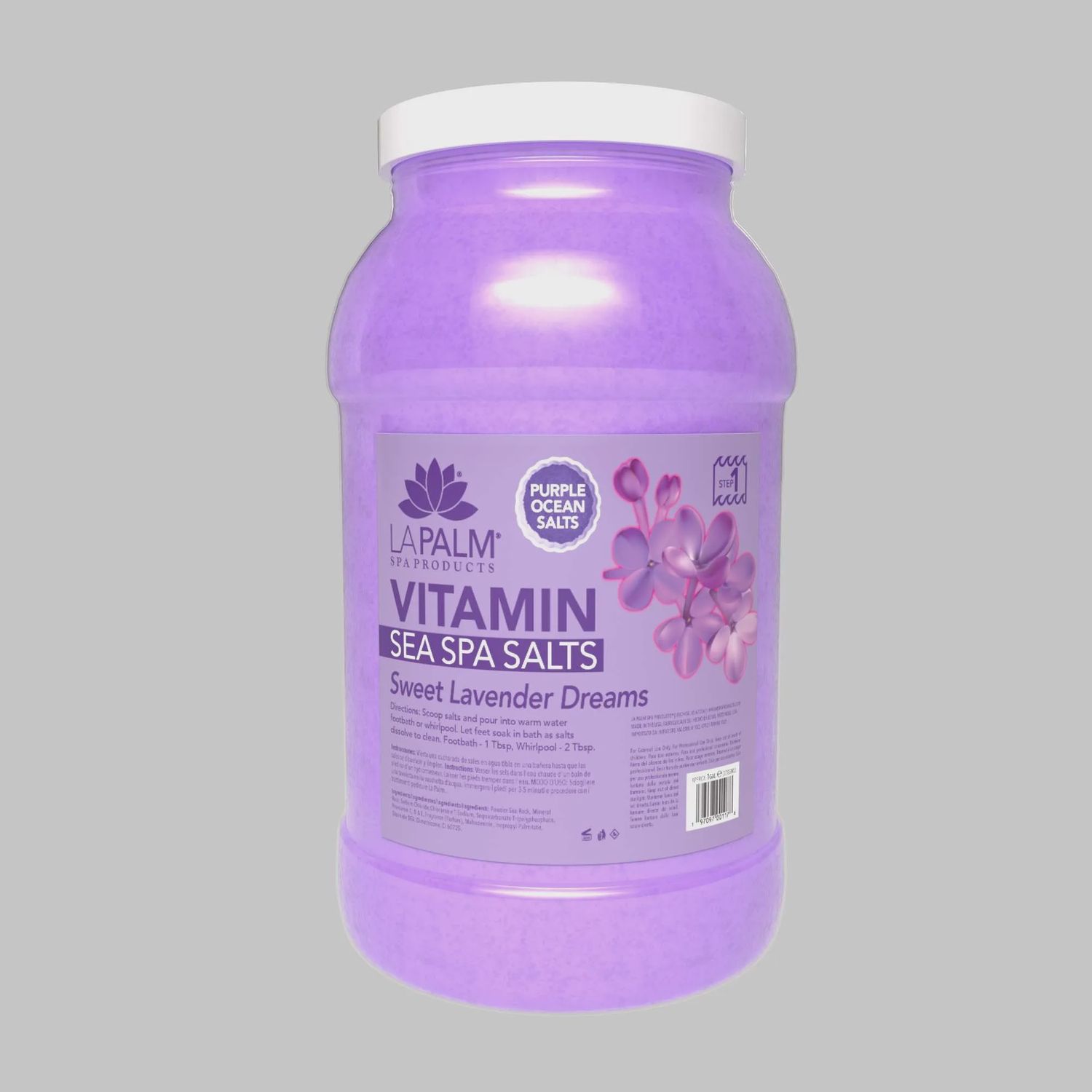 LAPALM Sea Spa Salts 1gallon, Fragrance: Lavender Purple