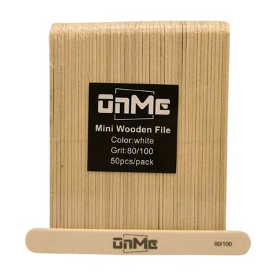 ONME Wooden Mini Nail File White 80/100  (50pcs/pack)