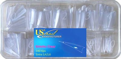 USN Stiletto Clear Tip Box (540 tips)