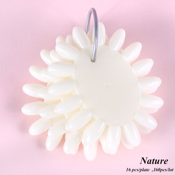 Rounded 16 Tips Color Chart (10pcs/bag), color: Natural