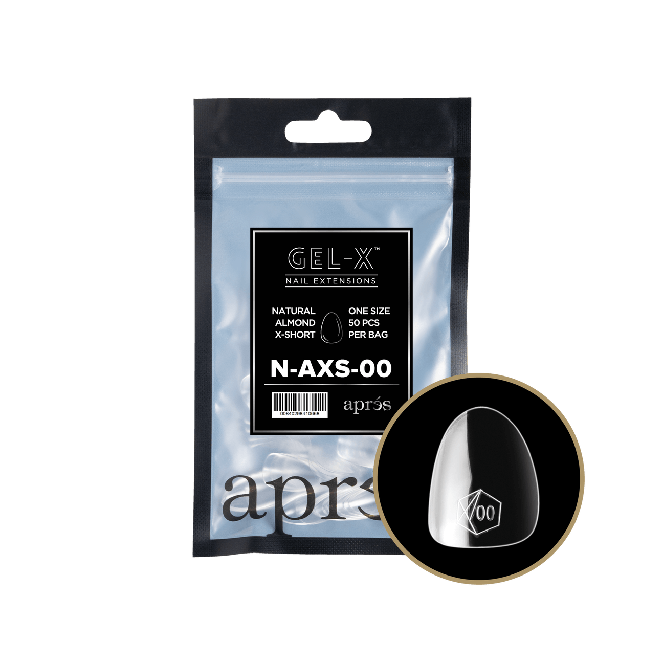 GEL-X® Natural Almond Extra Short Refill Bag (50pcs), Size: 00