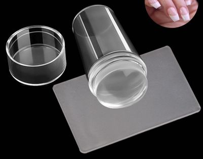 Nail Art Clear Silicone Stamper with Scraper