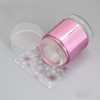 Nail Art Silicone Stamper with Scraper - Pink