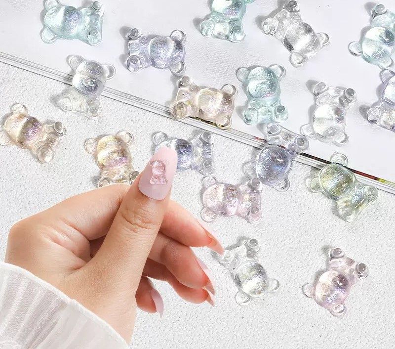 Crystal Bear Charm (5pcs) Mixed Color