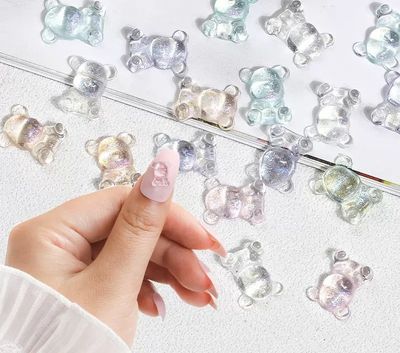 Crystal Bear Charm (5pcs) Mixed Color