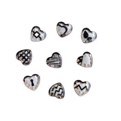 3D Crystal Heart Nail Charms 5pcs