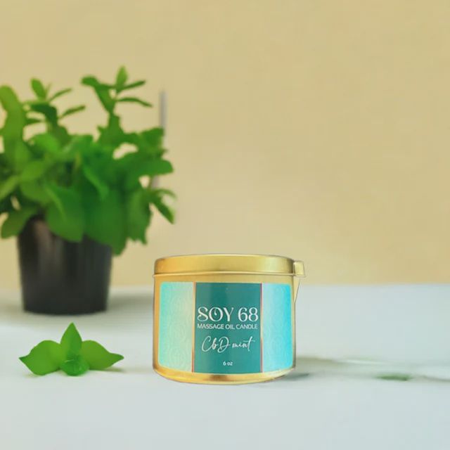 Soy 68 Massage oil Candle 6oz (24Each/Box), Fragrance: CBD Mint