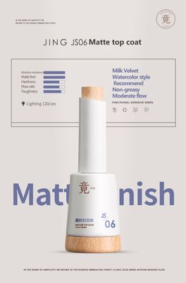 JING JS06 Chrome Powder Matte Top Coat 16ml 磨砂封层胶