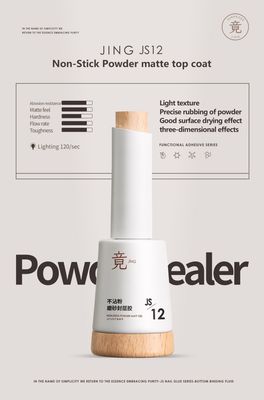 JING JS12 No Mess Matte Top Coat 16ml 不沾粉磨砂封层