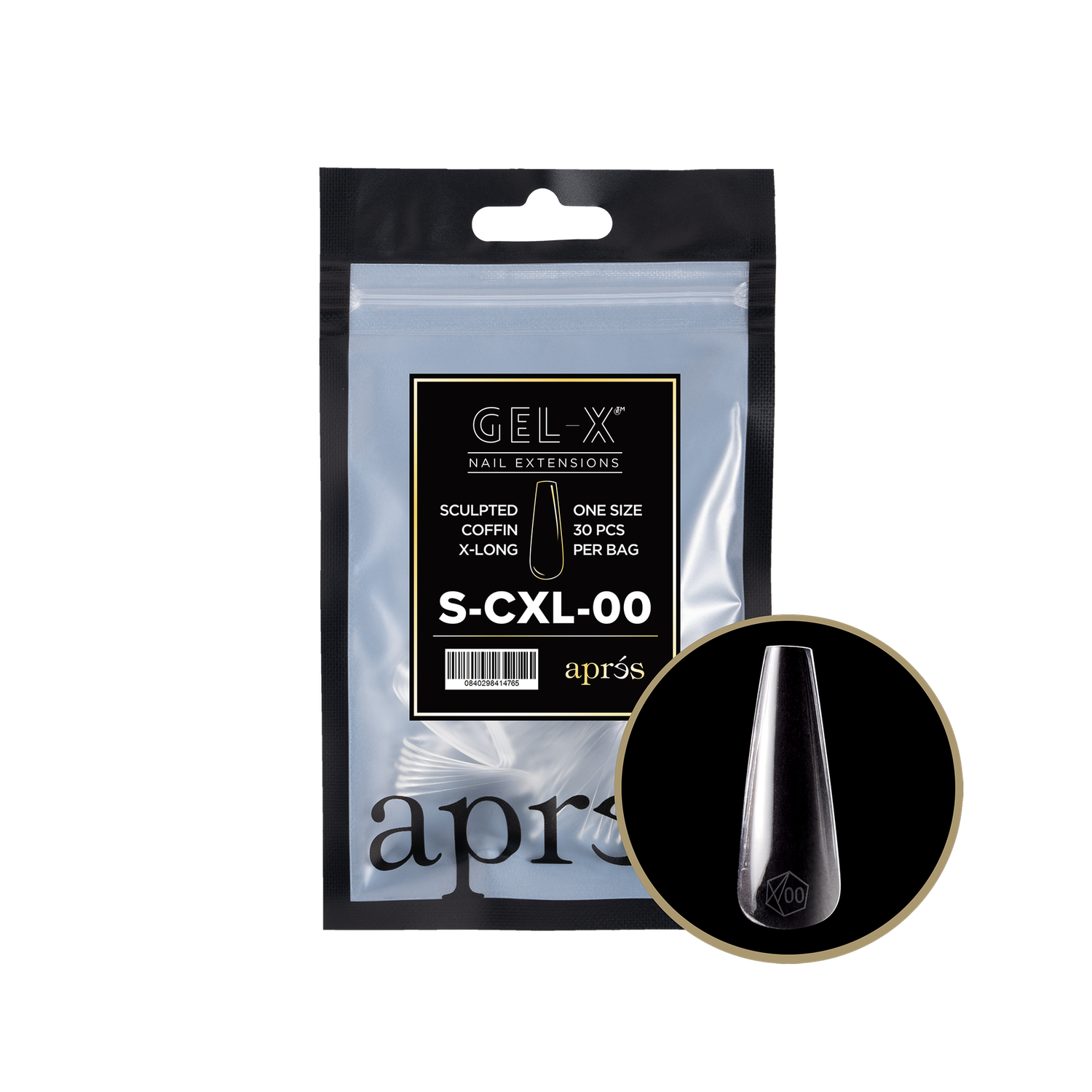 GEL-X® Sculpted Coffin Extra Long Refill Bag (50pcs), Size: 00