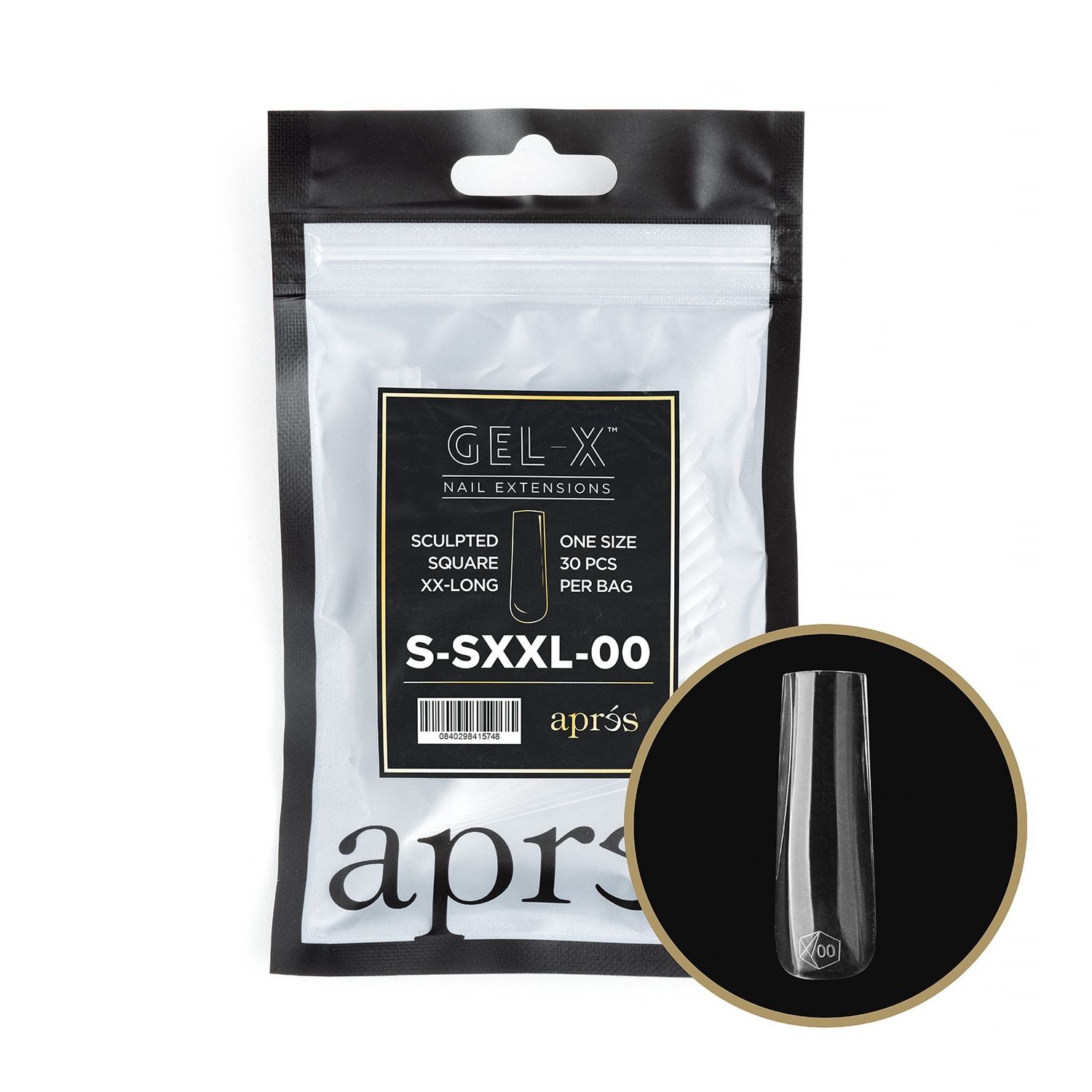 GEL-X® Sculpted Coffin Extra Extra Long Refill Bag (50pcs), Size: 00