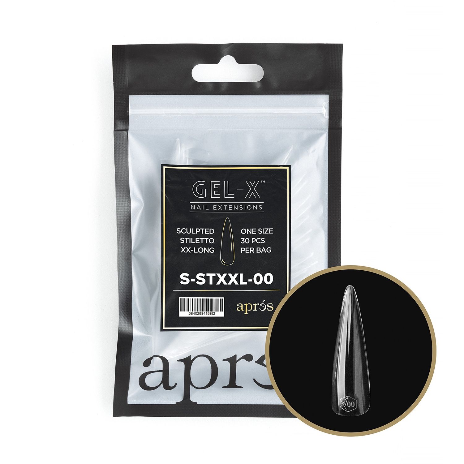 GEL-X® Sculpted Stiletto Extra Extra Long Refill Bag (50pcs), Size: 00
